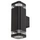 Rábalux 7956 Sintra Kültéri fali lámpa matt fekete-átlátszó GU10 2x MAX 25, IP44