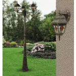 Rábalux 8186 Monaco Kültéri állólámpa antik arany-többszínű E27 3x MAX 60, IP43