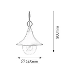Rábalux 8246 Konstanz Kültéri függeszték fekete-átlátszó E27 1x MAX 100, IP44