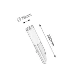 Rábalux 8266 Inox torch Kültéri fali lámpa szatin króm-fehér E27 1x MAX 25, IP44
