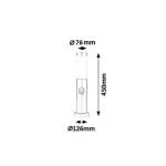 Rábalux 8267 Inox torch Kültéri állólámpa szatin króm-fehér E27 1x MAX 25, IP44