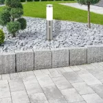 Rábalux 8267 Inox torch Kültéri állólámpa szatin króm-fehér E27 1x MAX 25, IP44