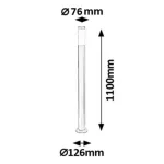 Rábalux 8268 Inox torch Kültéri állólámpa szatin króm-fehér E27 1x MAX 25, IP44