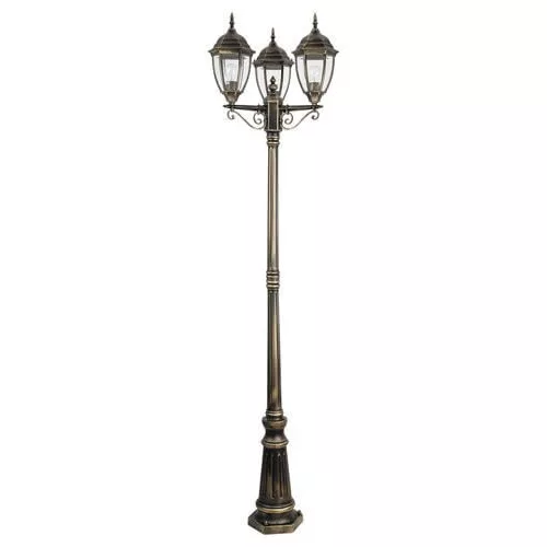 Rábalux 8460 Toronto Kültéri állólámpa antik arany-átlátszó E27 3x MAX 60, IP44