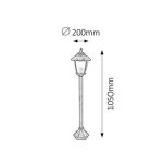 Rábalux 8480 Madrid Kültéri állólámpa antik arany-fehér alabástrom üveg E27 1x MAX 60, IP43