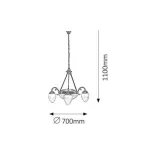 Rábalux 8633 Annabella Beltéri Csillár bronz-fehér E14 3x MAX 40 + E27 2x MAX 60, IP20