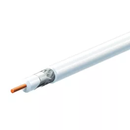   Home RG 6U-500/WH koax kábel, 75 Ohm, PVC és PE szigetelés, réz bevonatú acél ér, 48 szál rézharisnya, alumínium + PET fólia, 500m, fehér, RG_6U-500_WH