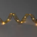 Home RLS10WW LED-es szalag mintákkal, arany színű szalag, 8 funkció, 100db melegfehér LED, 10m hosszú, 5cm széles, elemes tápellátás, beltéri kivitel