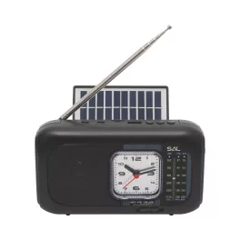   SAL RPH3 napelemes rádió és multimédia lejátszó, hibrid töltés, 3 sávos, napelemes, Bluetooth, cserélhető akkumulátor