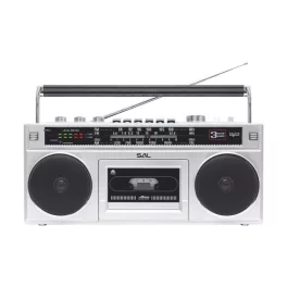  SAL RRTBRONX sztereó kazettás rádiós magnó, Bluetooth, USB, microSD, MP3, multi-felvétel és archiválás, 3-sávos rádió