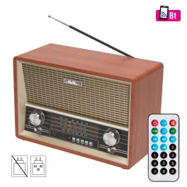   SAL RRT 4B retro asztali rádió, multimédia lejátszó, BT, USB/MicroSD, AUX, Rádió, EQ, ~16 óra üzemidő, RRT_4B