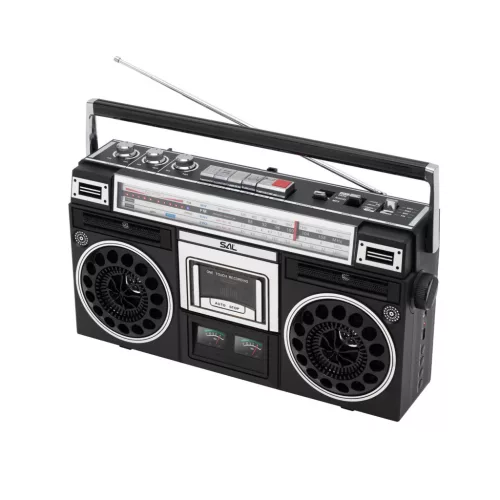 SAL RRT BROOKLYN sztereó kazettás rádiós magnó, Bluetooth, USB, microSD, MP3, felvétel, 4-sávos rádió, multimédia