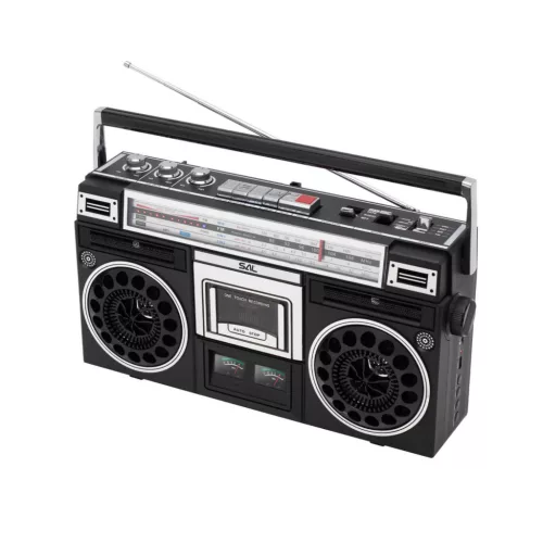 SAL RRT BROOKLYN sztereó kazettás rádiós magnó, Bluetooth, USB, microSD, MP3, felvétel, 4-sávos rádió, multimédia