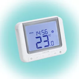   SALUS RT520 vezetékes szobatermosztát, Opentherm csatlakozó, kontaktus kimenet, LCD, PIN kód, szerviz figyelmeztető, 5 - 32,5 °C, RT520