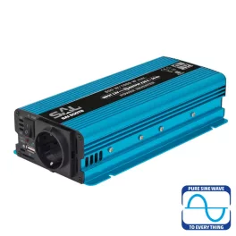   SAL SAI 500TS tiszta szinuszos feszültségátalakító, 500 W, inverter, 2,1 A USB gyorstöltő, gyermekzár, SAI_500TS