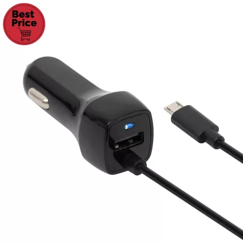 SAL SAU 24MU autós USB töltő 2in1, 2 készülék, USB, microUSB, 2,4 A összesen, SAU_24MU