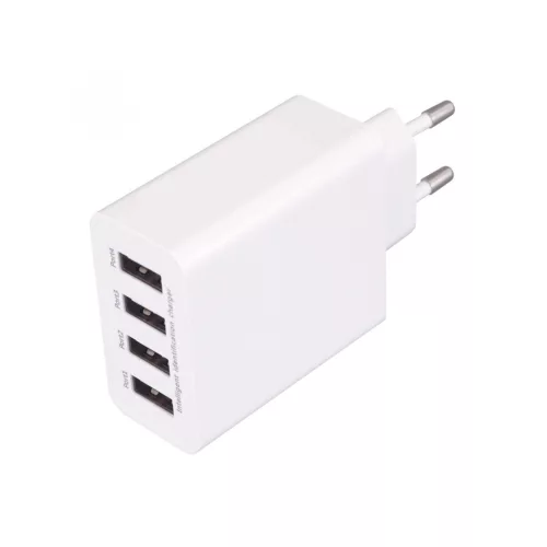 Home SA 50USB USB hálózati töltő, nagyáramú gyorstöltés, 4db 5V/3,1 A megosztott USB kimenet, SA_50USB