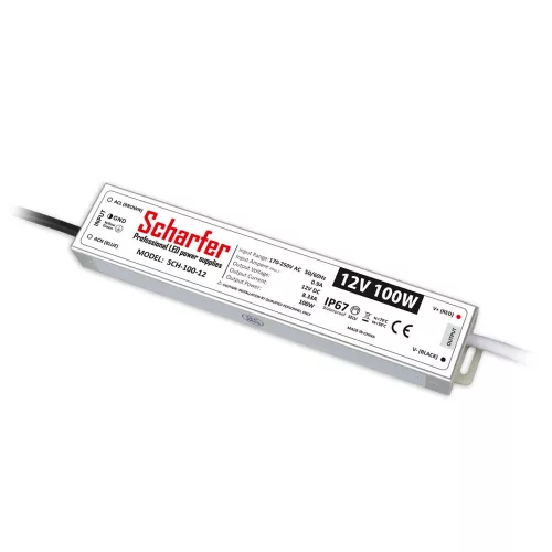 SCHARFER SCH-100-12 100W vízálló LED tápegység IP67 12V VDC 8,33A