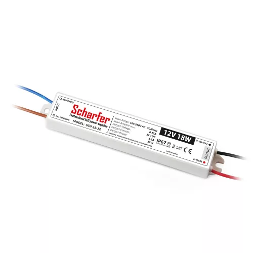 SCHARFER SCH-18-12 18W vízálló LED tápegység IP67 12V VDC 1,5A
