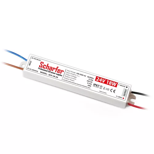 SCHARFER SCH-18-24 18W vízálló LED tápegység IP67 24V VDC 0,75A