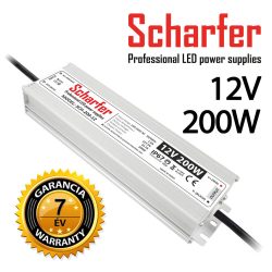   SCHARFER SCH-200-12 200W vízálló LED tápegység IP67 12V VDC 16,7A
