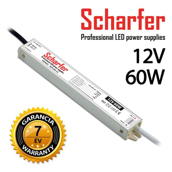 SCHARFER SCH-60-12 60W vízálló LED tápegység IP67 12V VDC 5A