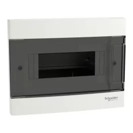   Schneider EASY9 EU Kiselosztó, 8 modul, PE+N sínnel, füstszínű ajtóval, süllyesztett EZ9EUA108