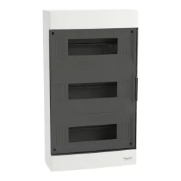   Schneider EASY9 EU Kiselosztó, 36 modul, PE+N sínnel, füstszínű ajtóval, falon kívüli EZ9EUC312