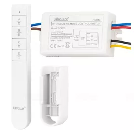   Ultralux 3 csatornás RF távirányítós kapcsoló, vezeték nélküli szett, 240V AC, 30 méter, SCRF3