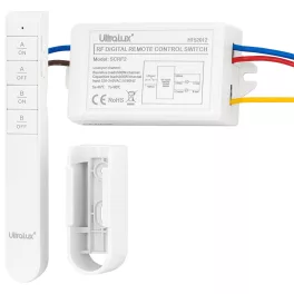   Ultralux 4 csatornás RF távirányítós kapcsoló, vezeték nélküli szett, 240V AC, 30 méter, SCRF4