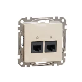 ÚJ SEDNA 2xRJ45 Cat5e UTP aljzat, bézs Schneider SDD112452