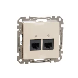 ÚJ SEDNA 2xRJ45 Cat6A UTP aljzat, bézs Schneider SDD112467