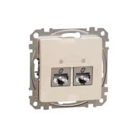   ÚJ SEDNA 2xRJ45 Cat6A STP aljzat, bézs Schneider SDD112467S