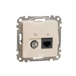   ÚJ SEDNA TV/RJ45 Cat6 UTP kombinált aljzat, bézs Schneider SDD112469T