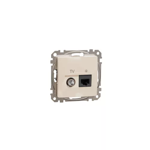 ÚJ SEDNA TV/RJ45 Cat6 UTP kombinált aljzat, bézs Schneider SDD112469T
