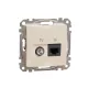 ÚJ SEDNA TV/RJ45 Cat6 UTP kombinált aljzat, bézs Schneider SDD112469T