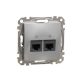 ÚJ SEDNA 2xRJ45 Cat6A UTP aljzat, alumínium Schneider SDD113467