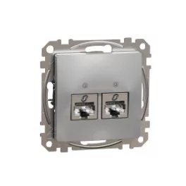   ÚJ SEDNA 2xRJ45 Cat6A STP aljzat, alumínium Schneider SDD113467S