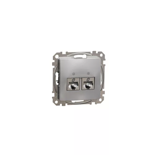 ÚJ SEDNA 2xRJ45 Cat6A STP aljzat, alumínium Schneider SDD113467S