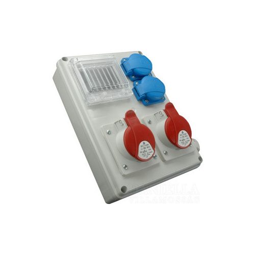 Ipari elosztódoboz ROS-I 1603 /S 2*230V + 1*16A-5p + 1*32A-5P + ablak +kismegszakítók SEZ