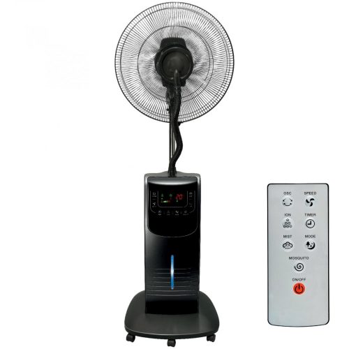 Párásító ventilátor, fekete, 40 cm, 90 W, SFM_42_BK