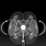 Home SFR 40 3D álló ventilátor, 60 W, 3 fokozat, 40 cm-es lapátátmérő, 3D-s oszcillálás, távirányító, átlátszó lapát, LED kijelző, fehér, SFR_40_3D