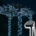 Home SLC100WH szolár fényfüzér, 100db hidegfehér LED, 7m hosszúság, zöld vezeték, kültéri kivitel
