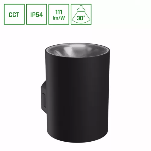 TORRE 9W 230V IP54 CCT 99x78x117 mm kerek fekete SLI003021CCT_PW SpectrumLED