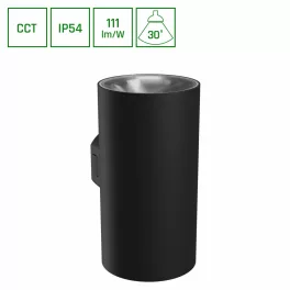   TORRE 18W 230V IP54 CCT 99x78x162 mm kerek fekete SLI003022CCT_PW SpectrumLED