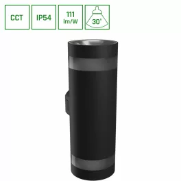   TORRE 18W 230V IP54 CCT 99x78x240 mm kerek fekete SLI003026CCT_PW SpectrumLED