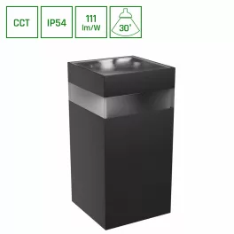   TORRE 9W 230V IP54 CCT 99x78x156 mm négyzetes fekete SLI003027CCT_PW SpectrumLED