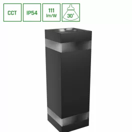   TORRE 18W 230V IP54 CCT 99x78x240 mm négyzetes fekete SLI003028CCT_PW SpectrumLED