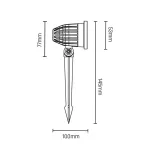 FLORI LIGERO GARDEN LAMP 6W CW 230V 40st IP65 53x77MM + 145MM SPIKE BLACK SLI012017CW_PW SpectrumLED