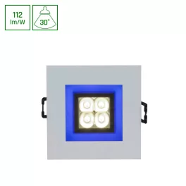   FIALE 4LED 4X1W 30DEG 230V SQUARE CW LED SPOT BLUE keret SLI021017CW_BLUE SpectrumLED